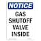 Signmission OSHA Notice Sign, 14" Height, Rigid Plastic, Gas Shutoff Valve Inside Sign, Portrait OS-NS-P-1014-V-13035 - alternate 1